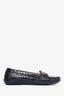 Salvatore Ferragamo Black Leather Croc Embossed Loafers Size 9