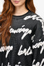 Balenciaga 2020 Black/White Allover Logo Sweater Size M