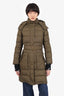 Burberry Britt Green Quilted Puffer Jacket with Removable Size XS 'As Is'