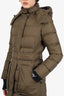 Burberry Britt Green Quilted Puffer Jacket with Removable Size XS 'As Is'