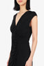 Roberto Cavalli Black Ruched V-Neck Dress Size 46