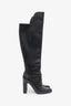 Versace Black Leather Medusa High Knee Boots Size 37