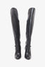 Versace Black Leather Medusa High Knee Boots Size 37