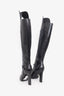 Versace Black Leather Medusa High Knee Boots Size 37