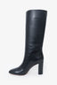 Gianvito Rossi Black Leather 'Laura 85' Knee High Boots Size 40.5