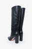 Gianvito Rossi Black Leather 'Laura 85' Knee High Boots Size 40.5