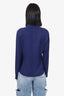 Gucci Navy Silk Diamond Pattern Blouse Size 44