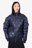 Dion Lee Navy Nylon Quilted Bomber Puffer Jacket Size S Mens