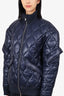 Dion Lee Navy Nylon Quilted Bomber Puffer Jacket Size S Mens