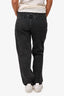 A.P.C. Black Denim Medium Wash Straight Leg Frayed Jeans Size 32