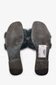 Hermès Green Mink Fur Oran Sandals Size 37 (As Is)