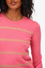 Red Valentino Pink Wool Lace Detailed Sweater Size S