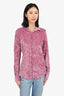 Dries Van Noten Pink Velvet Button Up Shirt Size 46