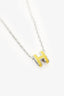 Hermès Yellow Enamel/Silver Toned Mini Pop H Necklace