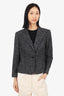 Escada Grey Alpaca Single Breasted Blazer Size 44