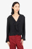 Escada Black Silk Ruffled Blazer Size 42