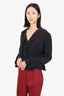 Escada Black Silk Ruffled Blazer Size 42