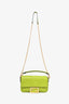 Fendi 2022 Green Leather Nappa FF 1974 Mini Baguette with Strap