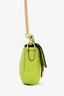 Fendi 2022 Green Leather Nappa FF 1974 Mini Baguette with Strap