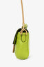 Fendi 2022 Green Leather Nappa FF 1974 Mini Baguette with Strap