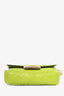 Fendi 2022 Green Leather Nappa FF 1974 Mini Baguette with Strap