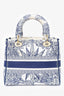 Christian Dior 2022 Blue/White Toile de Jouy 'Lady D-Lite' Top Handle with Strap