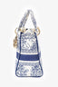 Christian Dior 2022 Blue/White Toile de Jouy 'Lady D-Lite' Top Handle with Strap