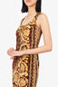 Versace Brown/Yellow Velvet Animal Baroque Print Mini Dress Size 38