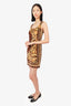 Versace Brown/Yellow Velvet Animal Baroque Print Mini Dress Size 38