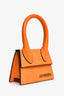 Jacquemus Orange Leather Le Chiquito Mini Top Handle with Strap