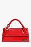 Jacquemus Red Patent Leather Long Le Chiquito Top Handle with Strap