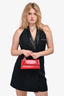 Jacquemus Red Patent Leather Long Le Chiquito Top Handle with Strap