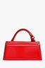 Jacquemus Red Patent Leather Long Le Chiquito Top Handle with Strap