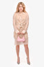 By Far Pink Croc Embossed Leather Mini Amber Bag