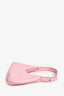 By Far Pink Croc Embossed Leather Mini Amber Bag