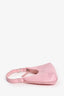 By Far Pink Croc Embossed Leather Mini Amber Bag