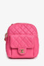 Pre-Loved Chanel™ 2019 Hot Pink Caviar Leather Mini Chain Backpack