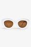 Loewe White Round Cat Eye Anagram Sunglasses