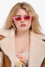 Gucci Hot Pink GG Rectangle Sunglasses