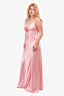 Bubishluxe Pink Satin Savannah Rosette Maxi Dress Size 6