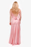 Bubishluxe Pink Satin Savannah Rosette Maxi Dress Size 6