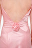 Bubishluxe Pink Satin Savannah Rosette Maxi Dress Size 6