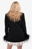 House of CB Black Feather Trimmed Oversized 'Esme' Blazer Size S