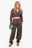 Pfeiffer Brown Tied Top + Trousers Set Size M