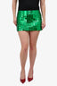 The Attico Green Embellished 'Rue' Mini Skirt Size 42