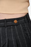 Versace Grey Wool Logo Striped Mini Skirt Size 42