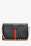 Gucci Black Leather Web Ophidia Chain Bag