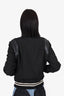 Saint Laurent Black/White Wool/Leather Bomber Jacket Size 46 Men