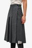 Gucci Grey Wool Pleated Midi Skirt Size 40