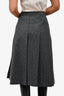 Gucci Grey Wool Pleated Midi Skirt Size 40